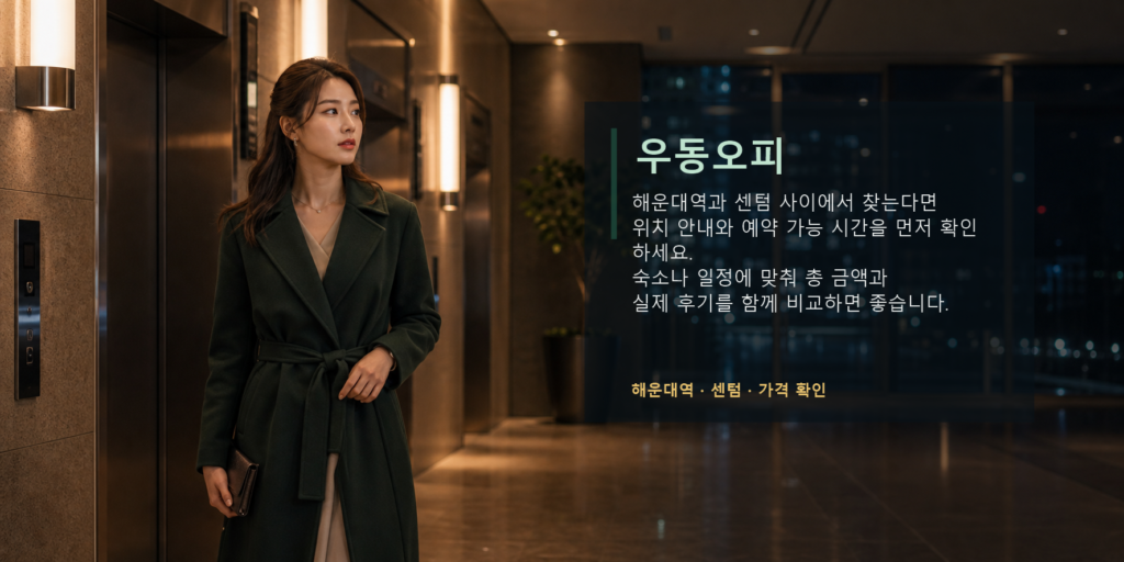 우동오피 해운대역 센텀 예약 가능 시간 가격 후기 요약 이미지